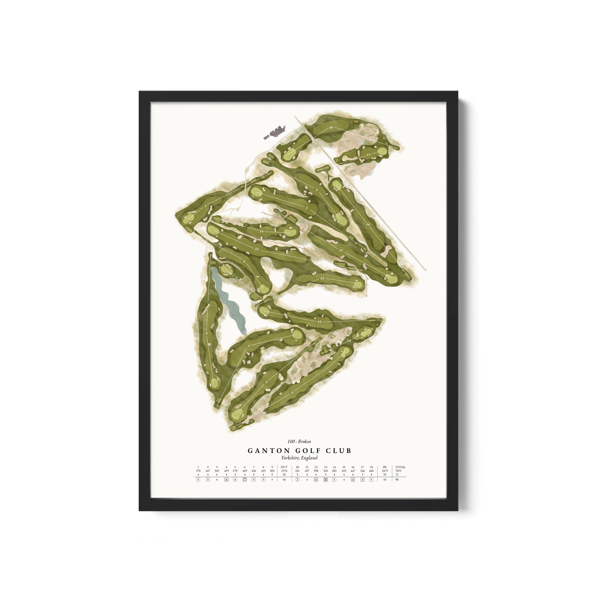 Heritage Hand-Illustrated Golf Course Map. Custom for any course.