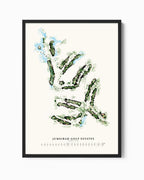Custom Watercolour Hand-Illustrated Golf Course Map