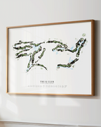 Custom Watercolour Hand-Illustrated Golf Course Map