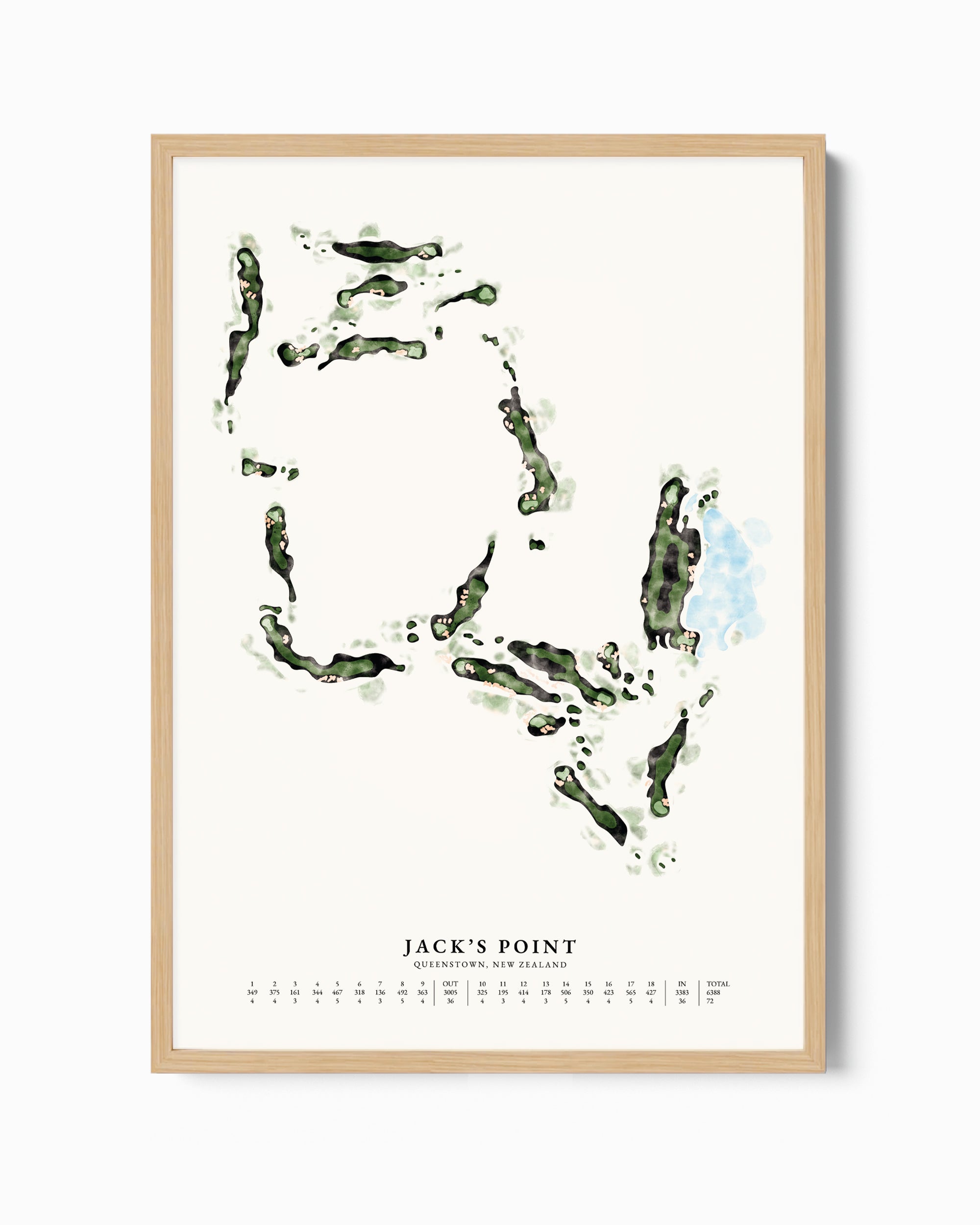 Custom Watercolour Hand-Illustrated Golf Course Map