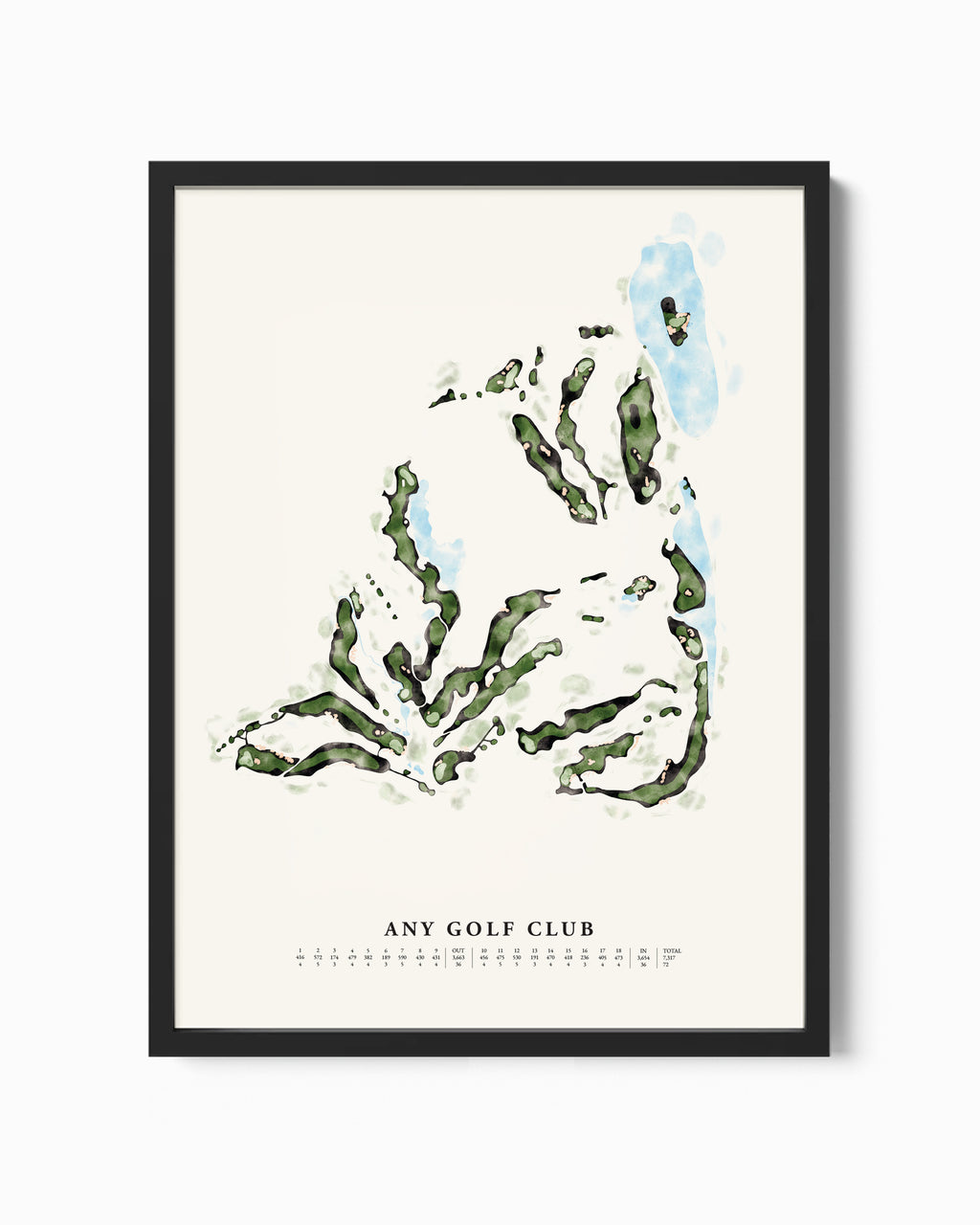 Custom Hand-Illustrated Golf Course Map