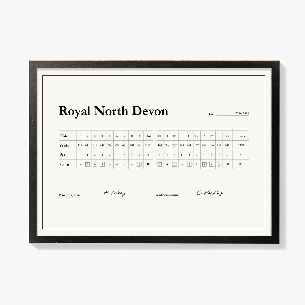 Personalised Golf Scorecard Print