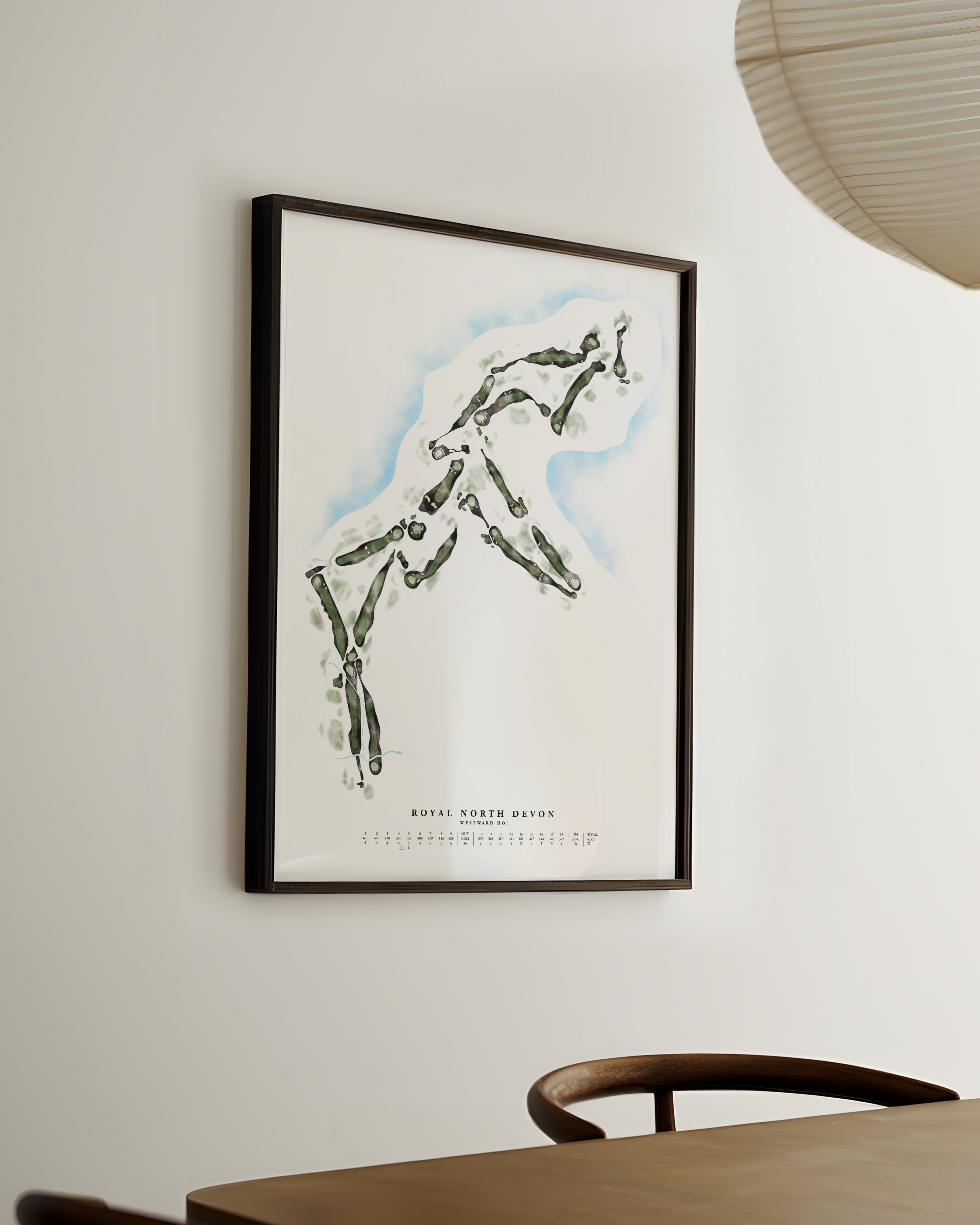 Custom Watercolour Hand-Illustrated Golf Course Map