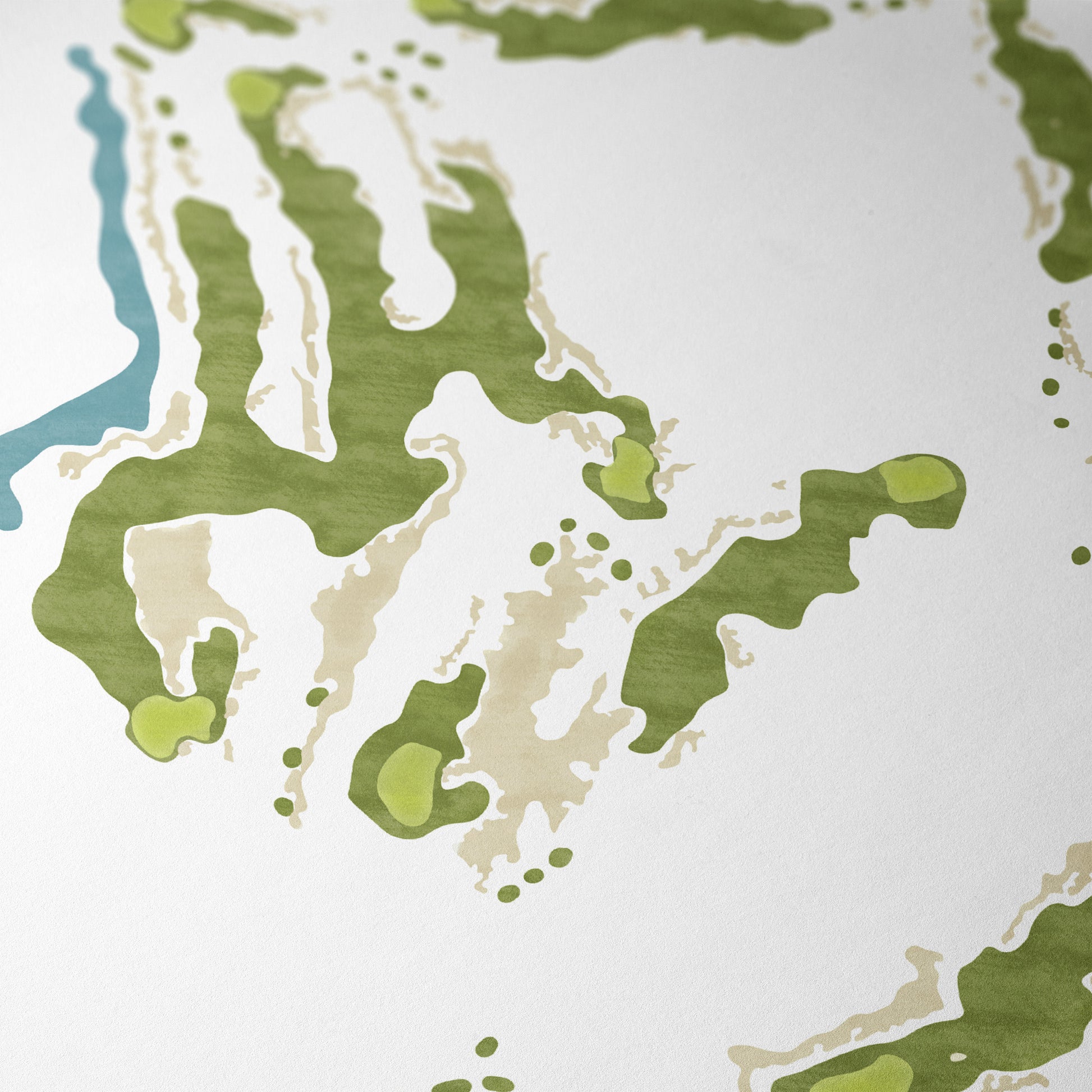 Minimal Hand-Illustrated Golf Course Map