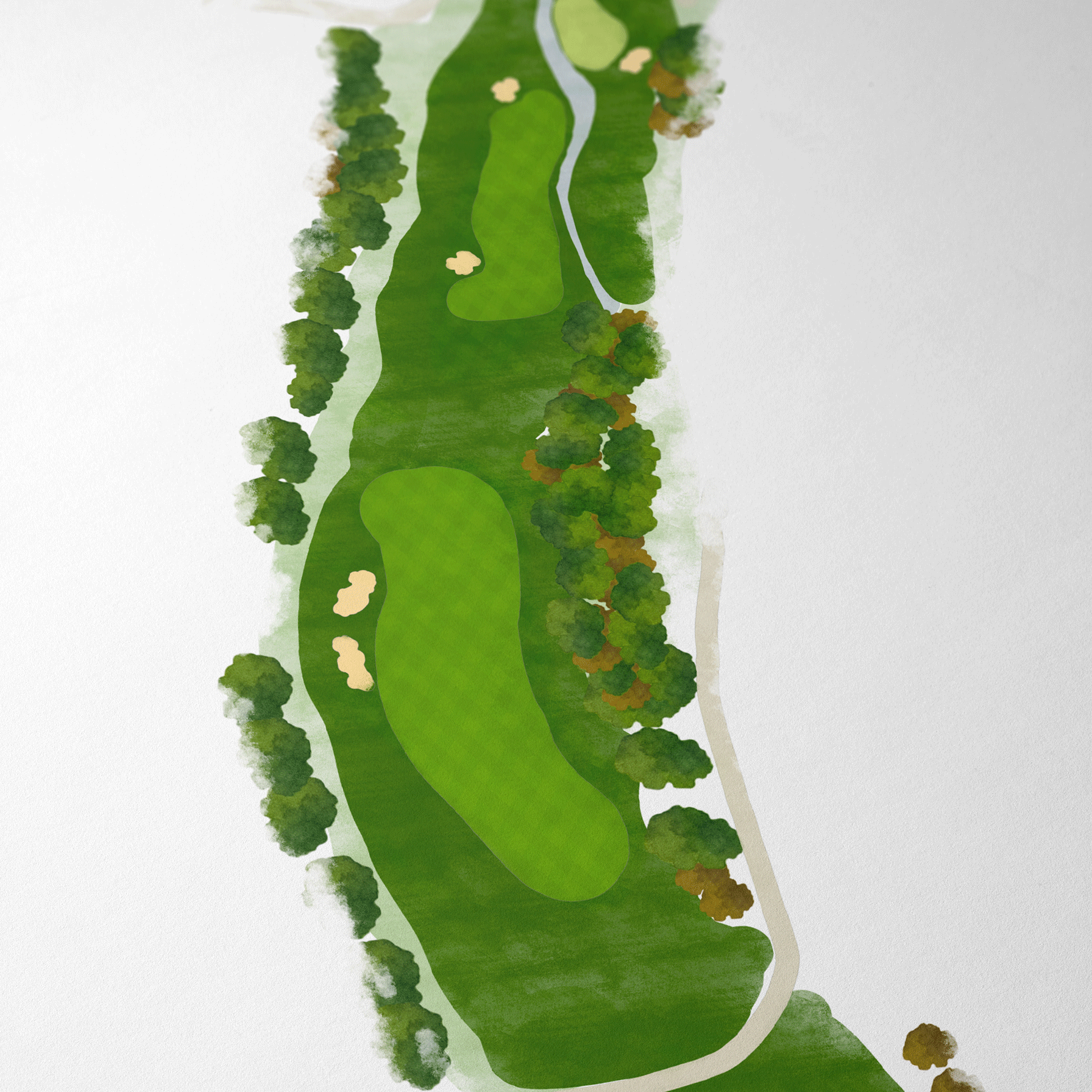 Custom Single Golf Hole Watercolour Illustration