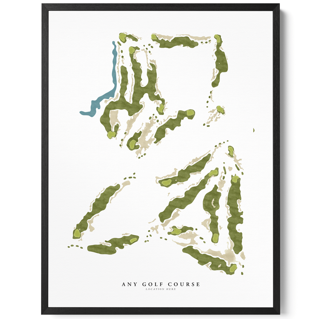 Minimal Hand-Illustrated Golf Course Map