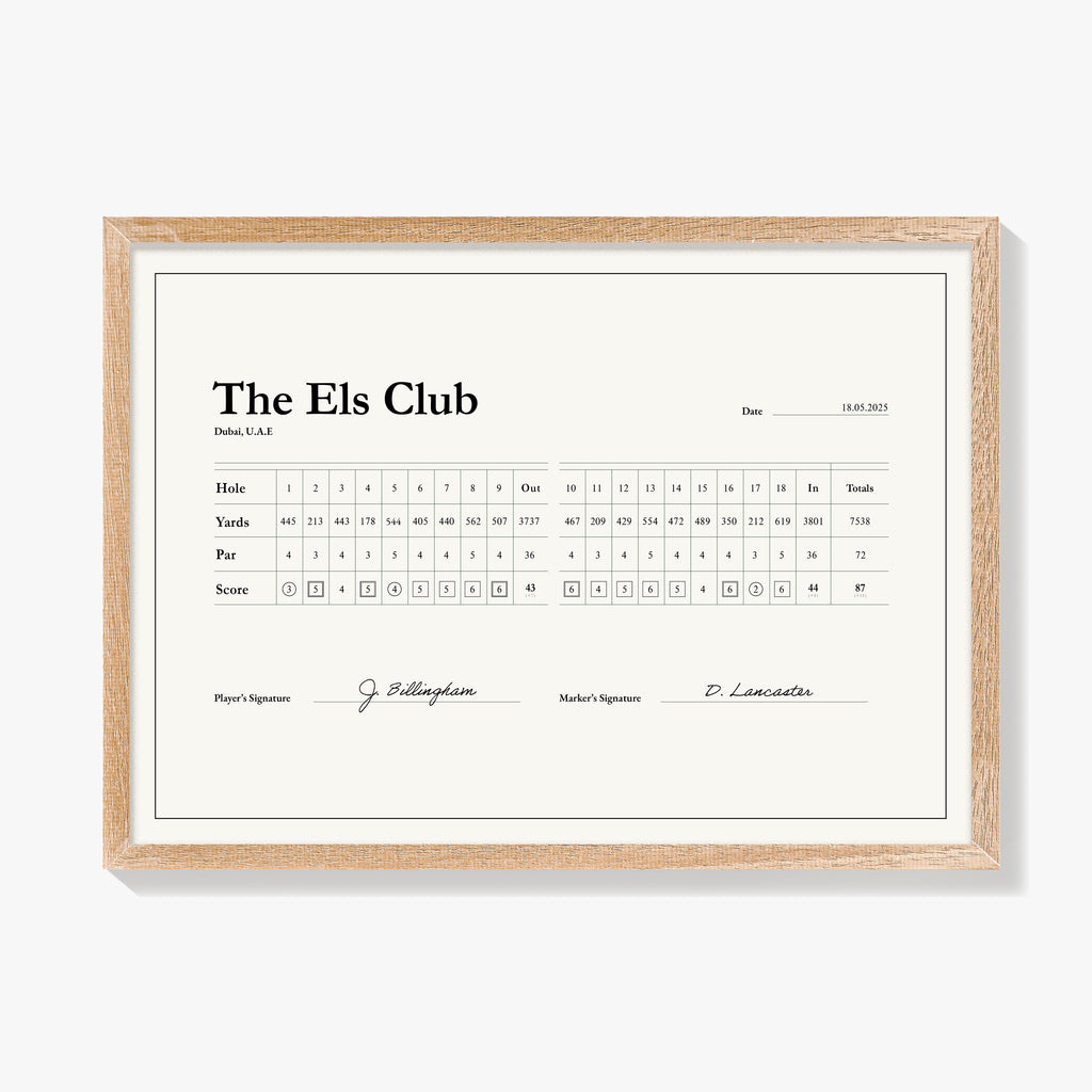 Personalised Golf Scorecard Print