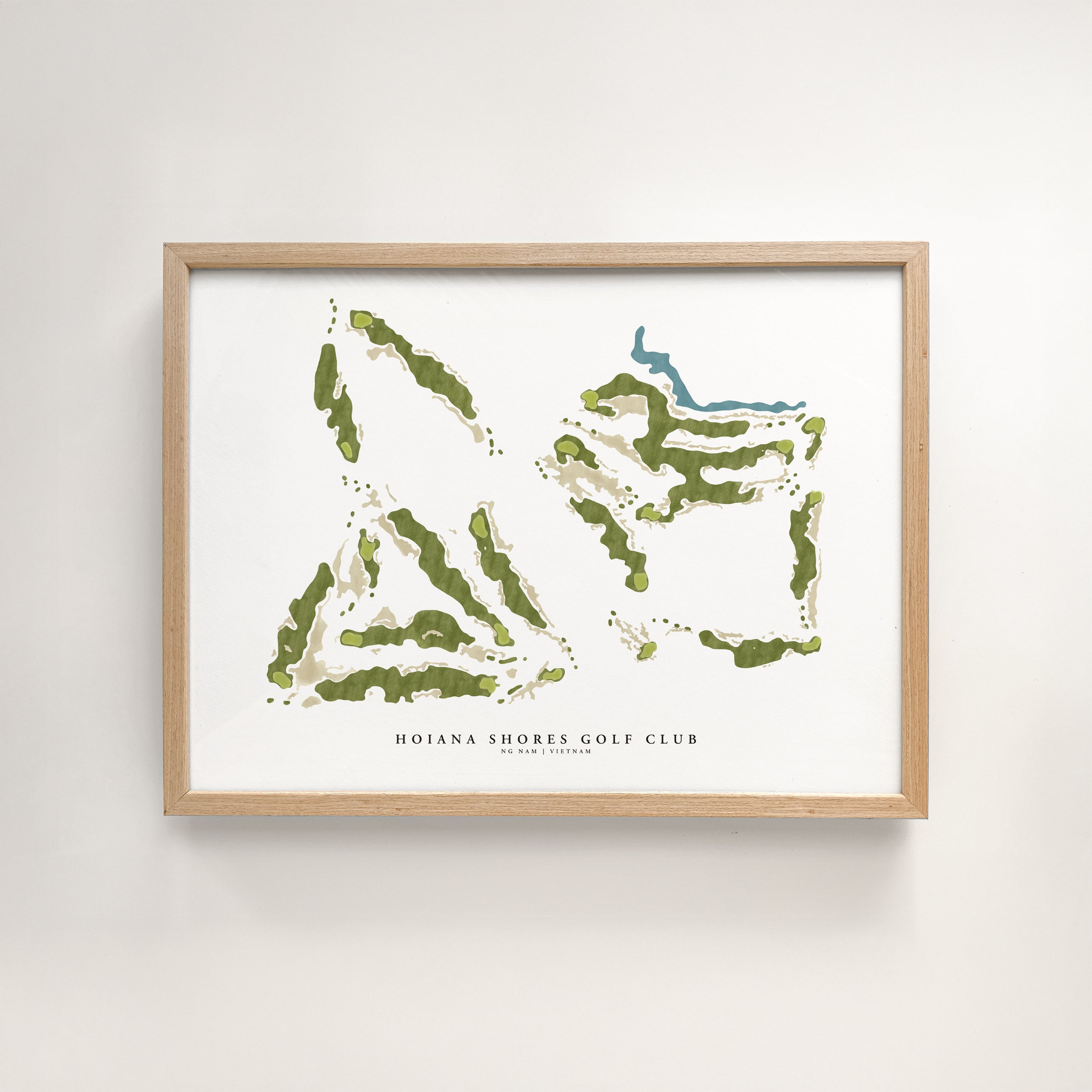 Minimal Hand-Illustrated Golf Course Map