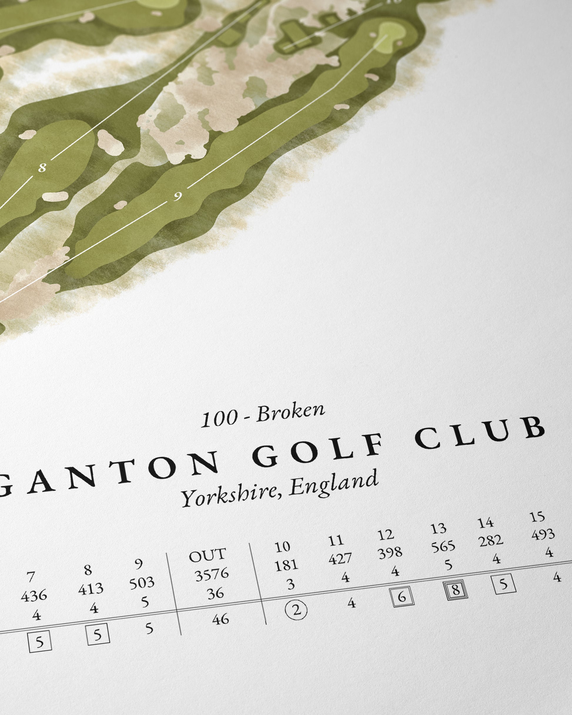 Heritage Hand-Illustrated Golf Course Map. Custom for any course.