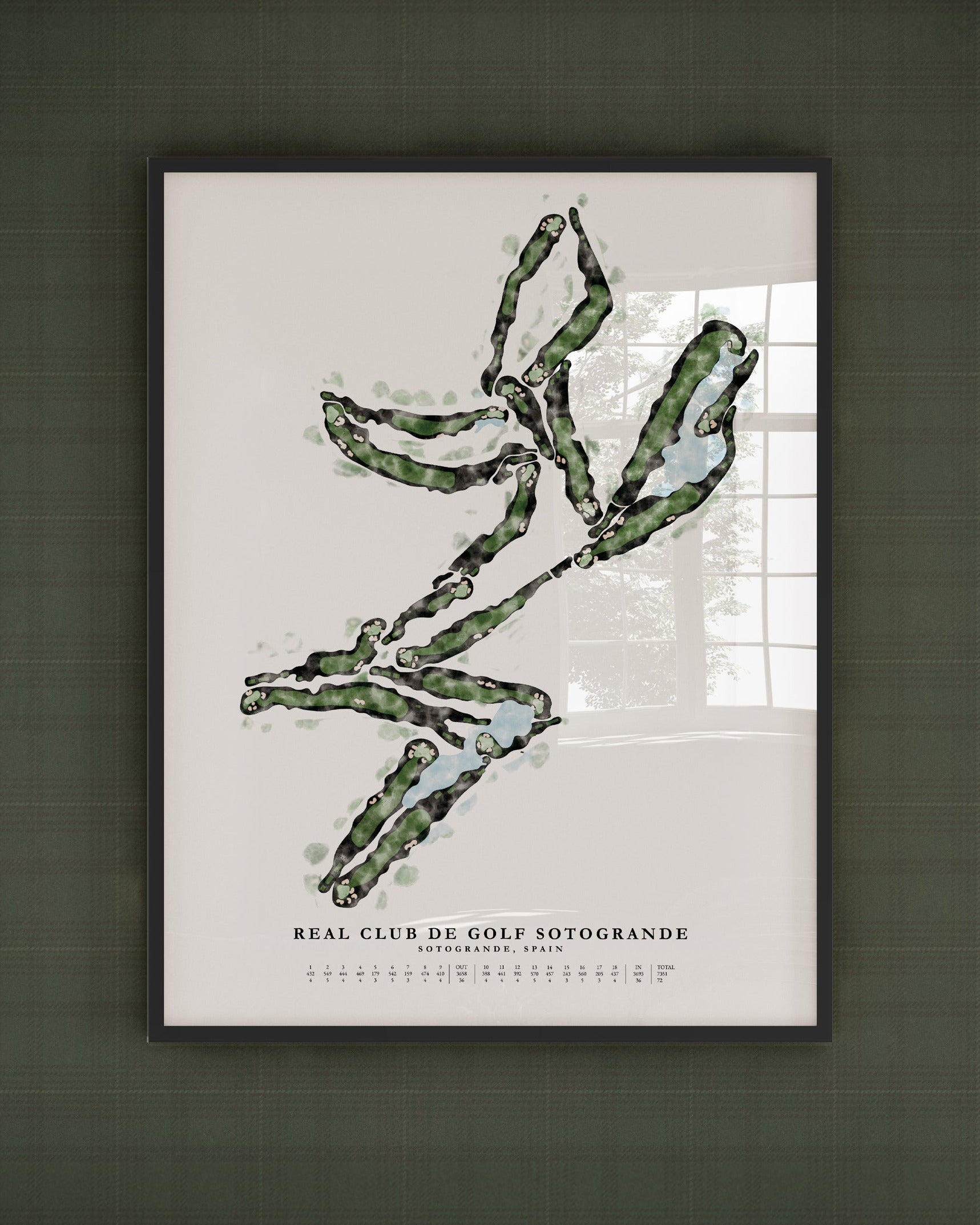 Custom Watercolour Hand-Illustrated Golf Course Map